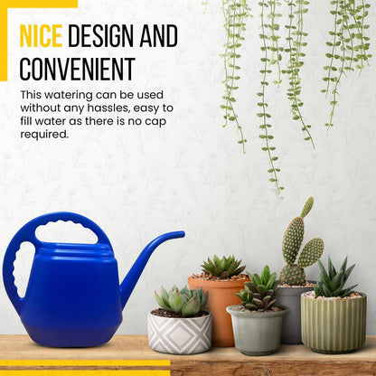 KP KOOL PRODUCTS 2 Liter Blue Watering Can – Durable Plastic Indoor & Outdoor Plant Waterer – Lightweight Garden Tool with Easy Pour Spout – Ideal for Flowers, Herbs, Lawns & Houseplants – 1 Pack