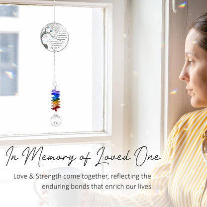 Memorial Suncatcher - Sympathy Gift for Loss of Loved One - Crystal Rainbow Maker - Bereavement Keepsake - Hanging Crystal Decor - Loss of Family Friend Pet - Ornament