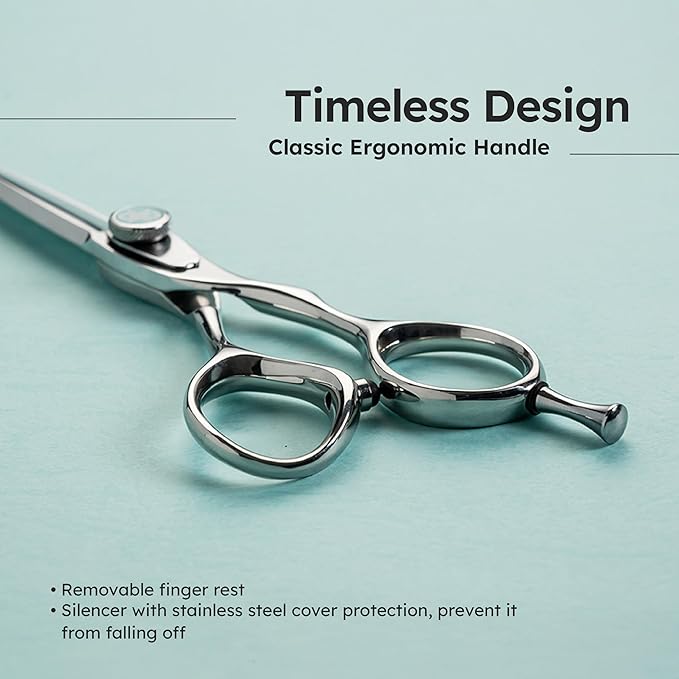 6" Professional Hair Scissors – Barber Shears Made with Premium VG10 Steel, Lightweight, Razor-Sharp, Handcrafted with Ergonomic Handle and Convex Blade, Also Great for Home Use | K9 Shears