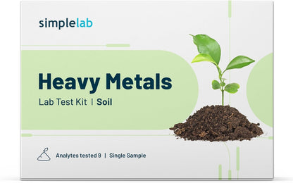 Heavy Metals in Soil Test by SimpleLab | Includes 9 compounds, Including Lead, Arsenic, and Copper, and Analysis by a Certified Laboratory | at Home Soil Lab Test | Collect Sample at Home