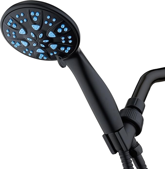AquaDance Antimicrobial/Anti-Clog High-Pressure 6-Setting Hand with with Microban Nozzle Protection from Growth of Mold, Mildew & Bacteria for Stronger Shower! Aqua Blue Jets