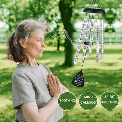 Sympathy Memorial Wind Chimes for Outside Loss of Loved One, Sympathy Gift Baskets Windchimes Outdoors in Memory of A Loved One, Grief Funeral Bereavement Memorial Gifts for Loss of Father Mother, 32"
