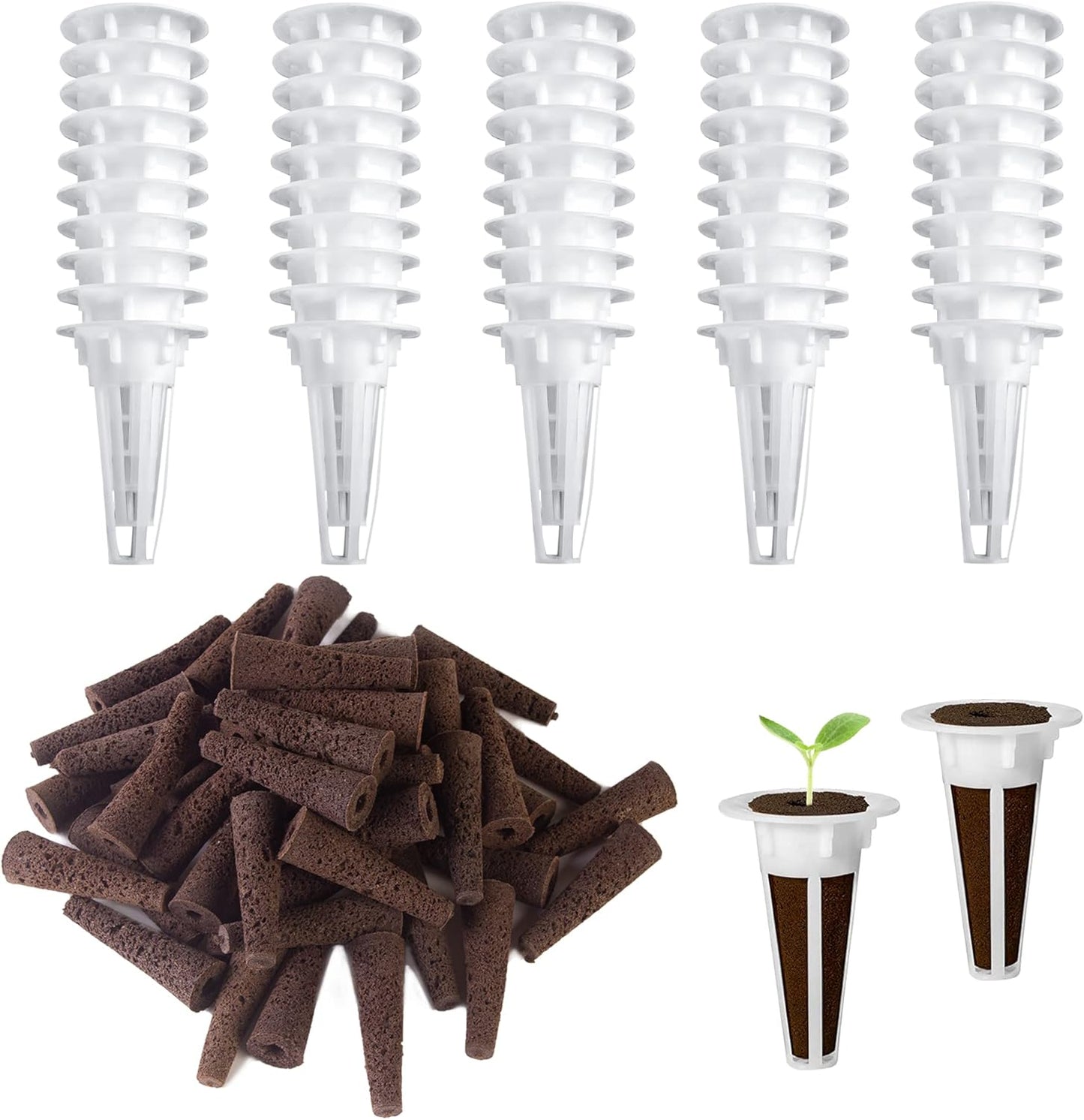 100 PCS Hydroponic Growing Kit Plant Seed Starter Pods Kit Replacement Grow Sponges Seed Suitable for Mushroom Grow Kit