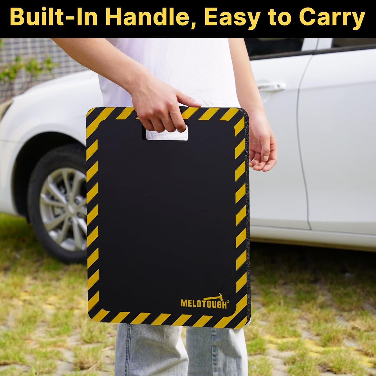 MELOTOUGH Kneeling Pads for Work, Soft Foam Kneeling pad for Gardening, Auto-Repair, Cleaning, Flooring, Water Resistant, Shock Absorption, 18"x14"x1.1" (Black)