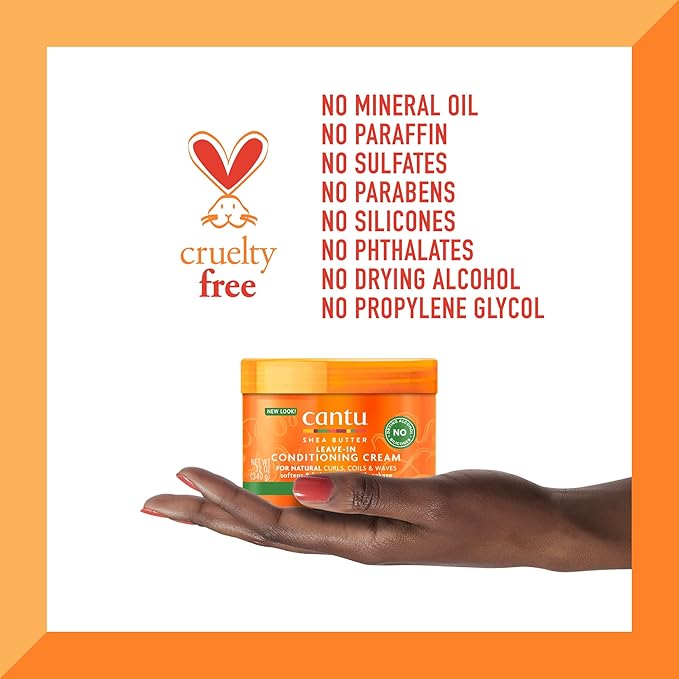 Cantu Leave-In Conditioning Cream for Natural Hair with Pure Shea Butter, 12 oz (Pack of 2)