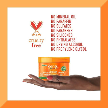 Cantu Leave-In Conditioning Cream for Natural Hair with Pure Shea Butter, 12 oz (Pack of 2)