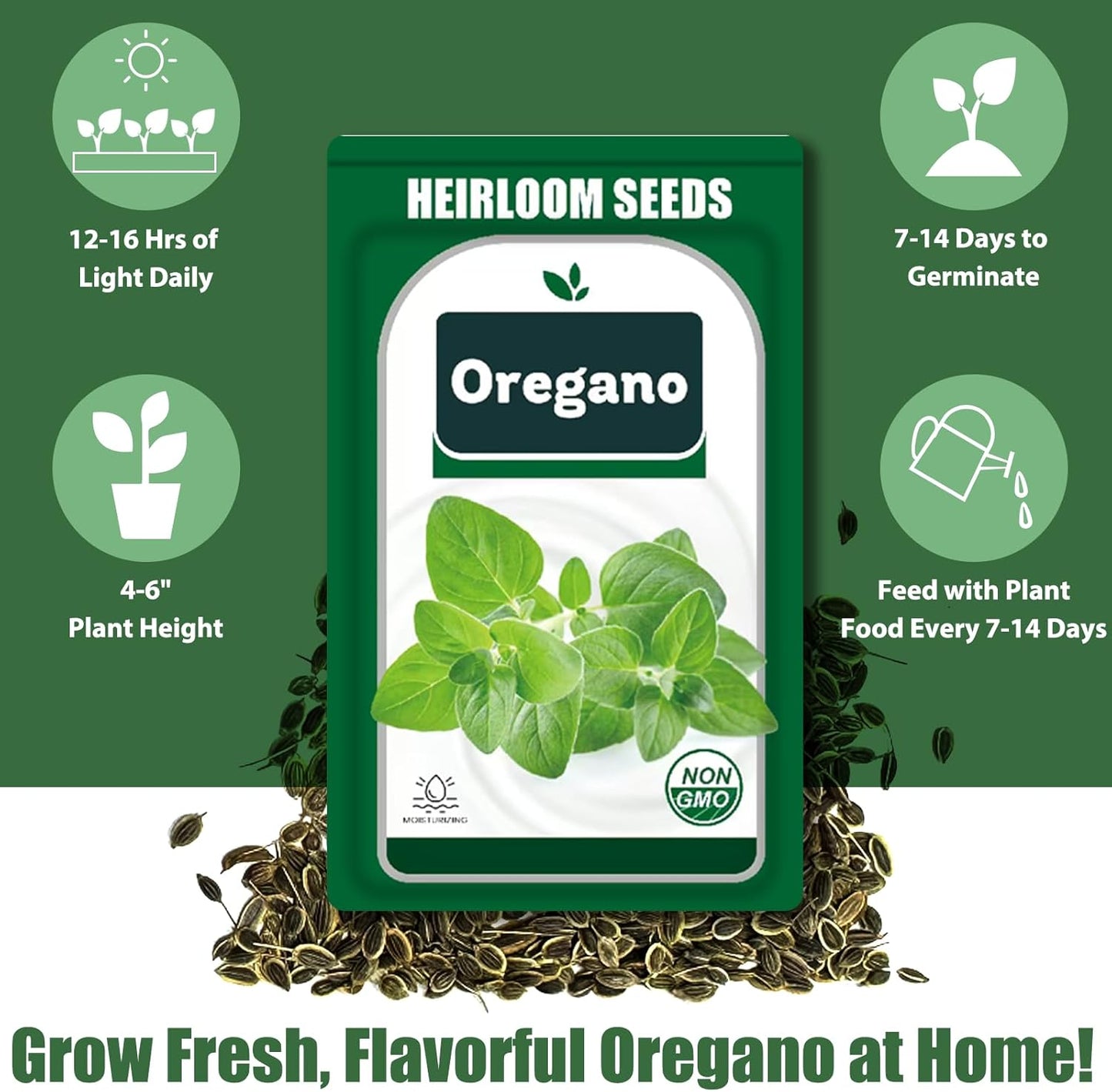 Oregano Seed Pods for All Hydroponics Growing Systems, 12 Pods Herb Kit with 600+ Seeds of Oregano, Grow Your Own Herb Garden at Home
