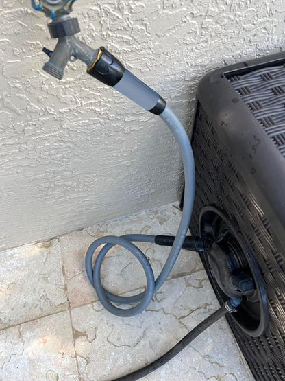 YOTOO Heavy Duty Hybrid Garden Lead in Water Hose 5/8-Inch by 1.28-Feet 150 PSI, Kink Resistant, All-Weather Flexible with Swivel Grip Handle and 3/4" GHT Solid Brass Fittings, Gray