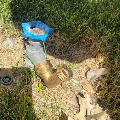 Garden Hose Elbow Connector 90 Degree Brass Hose Elbow Fitting Quick Swivel Connect Adapter Thread Size 3/4" FHT x 3/4" MHT (2 SETS)