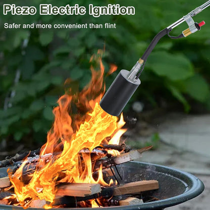 Propane Torch Weed Burner Kit, Weed Torch with 1lb Propane Cylinder Converter, Output 1,200,000 BTU,10FT Hose, Heavy Duty Blow Torch with Self Igniter,Flame Thrower for Weeds, Garden,Snow Melting