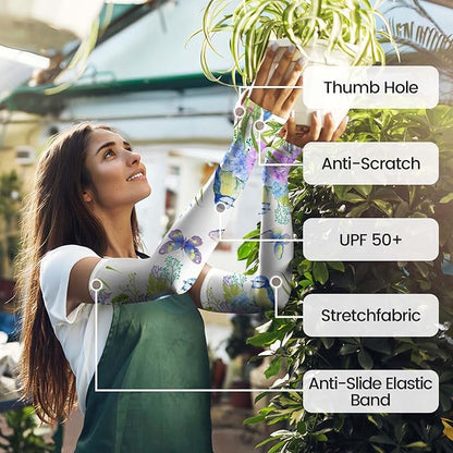 Gardening Sleeves Farm Sun Protection Arm Cooling Sleeves Thorn Proof Garden for Women Men with Thumb Hole