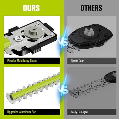 EWORK Cordless Leaf Blower and Hedge Trimmer Combo with 2 x 3.0Ah Batteries, Fast Charger, Electric Leaf Blowers for Lawn Care, 2-in-1 Electric Shrub/Bush Trimmer & Grass Shears