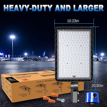 240W LED Parking Lot Lights Outdoor, Super Bright 36000LM 5000K Parking Light with Dusk-to-Dawn 180°Adjustable Slip Fit Mount IP65 Commercial Security Street Area Lighting Heavy-Duty 100-277V