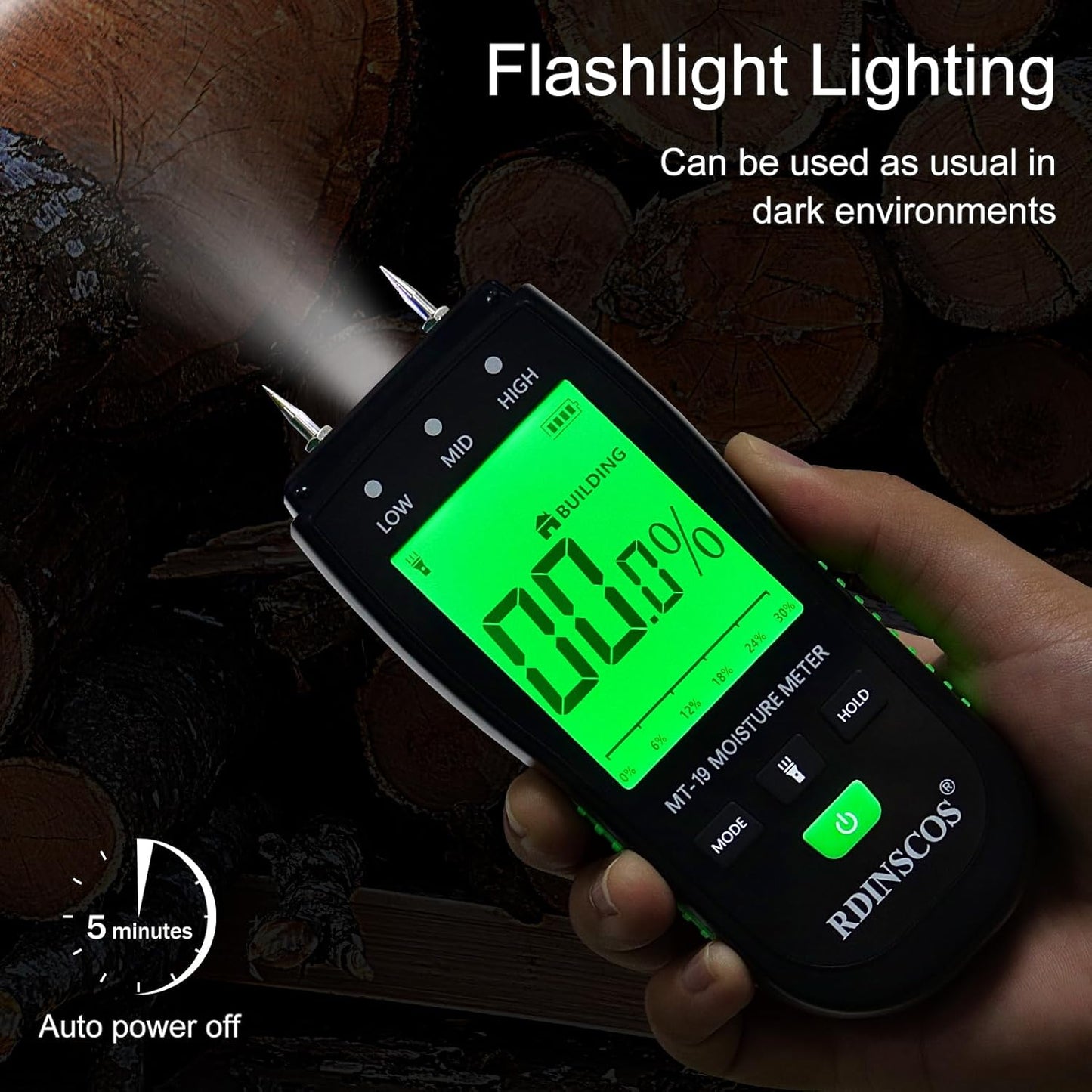 Moisture Meters Digital Wood Moisture Tester Water Leak Detector for Wall,Lumber, building,Firewood,Humidity Tester