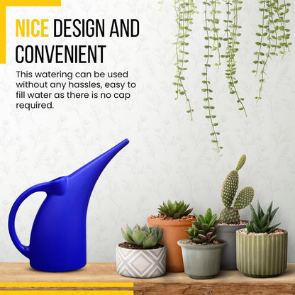 KP KOOL PRODUCTS 1/2 Gallon Watering Can – Small Blue Plastic Watering Can for Indoor & Outdoor Plants, Garden Use – 1 Pack