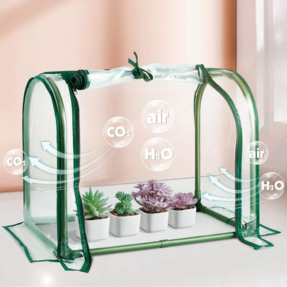 Mini Indoor Greenhouse Tabletop Garden Nursery Plant Cover Tent Humidity Domes for Home Gardening Germination and Seedling Propagation - 23x12x16.5 Inches