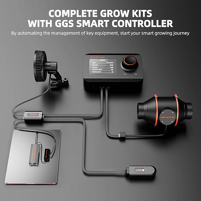 Spider Farmer SF4000 Grow Tent Kit Complete 4x4x6.6ft Samsung LM301H EVO LED Diodes, 450W Grow Light Complete System Grow Tent Set 48"x48"x80" with 6" Ventilation System GGS Smart Controller 2025