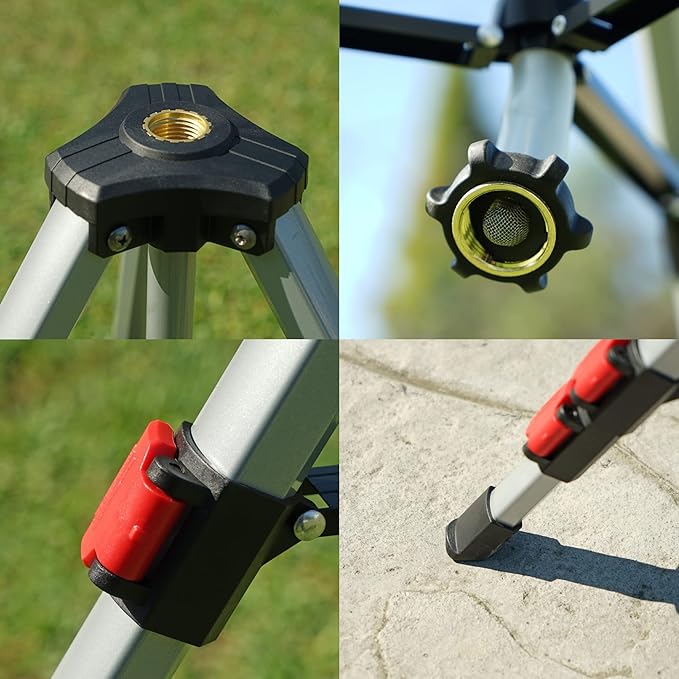 Eden 94154 PRO The Heaviest Weight Tripod (5.37 lbs) Adjustable 4-Way Mini Turbo Metal Oscillating Sprinkler W/Quick Connect Starter Set, Covers up to 4,069 sq. ft. Telescoping Tripod Style