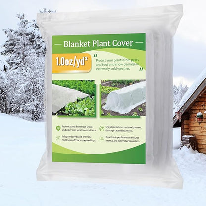 Alphatool Plant Covers Freeze Protection - 10 ft x 50 ft Frost Cloths Blankets for Outdoor Plants, Non-Woven Fabric Floating Row Cover, 1.0oz/yd² Thick Garden Covers for Raised Beds