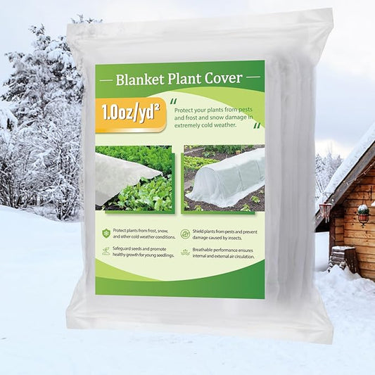 Alphatool Plant Covers Freeze Protection - 10 ft x 50 ft Frost Cloths Blankets for Outdoor Plants, Non-Woven Fabric Floating Row Cover, 1.0oz/yd² Thick Garden Covers for Raised Beds