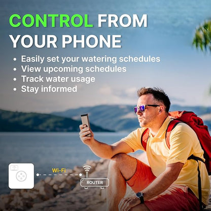 ImoLaza ET Master 4th Gen Smart Sprinkler Controller: Upgraded 4-Zone WiFi Irrigation Controller with Automated Watering, App Control, Smart Weather Skips and Fault Alerts