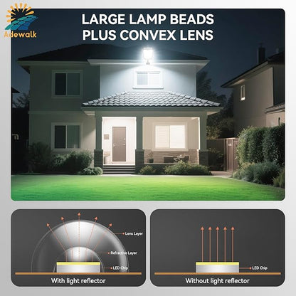 5000W Solar Lights Outdoor - 7000K LED Solar Street Lights Outdoor with Motion Sensor and Remote Control, IP66 Waterproof, Dusk to Dawn for Yard, Patio, 1 Pack
