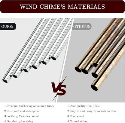 Wind Chimes for Outside, 32" Memorial Wind Chimes for Loss of Loved One Mother Father, Memorial Sympathy Gift Outdoor Garden Patio Decor, Deer Xmas Decorations (Silver)