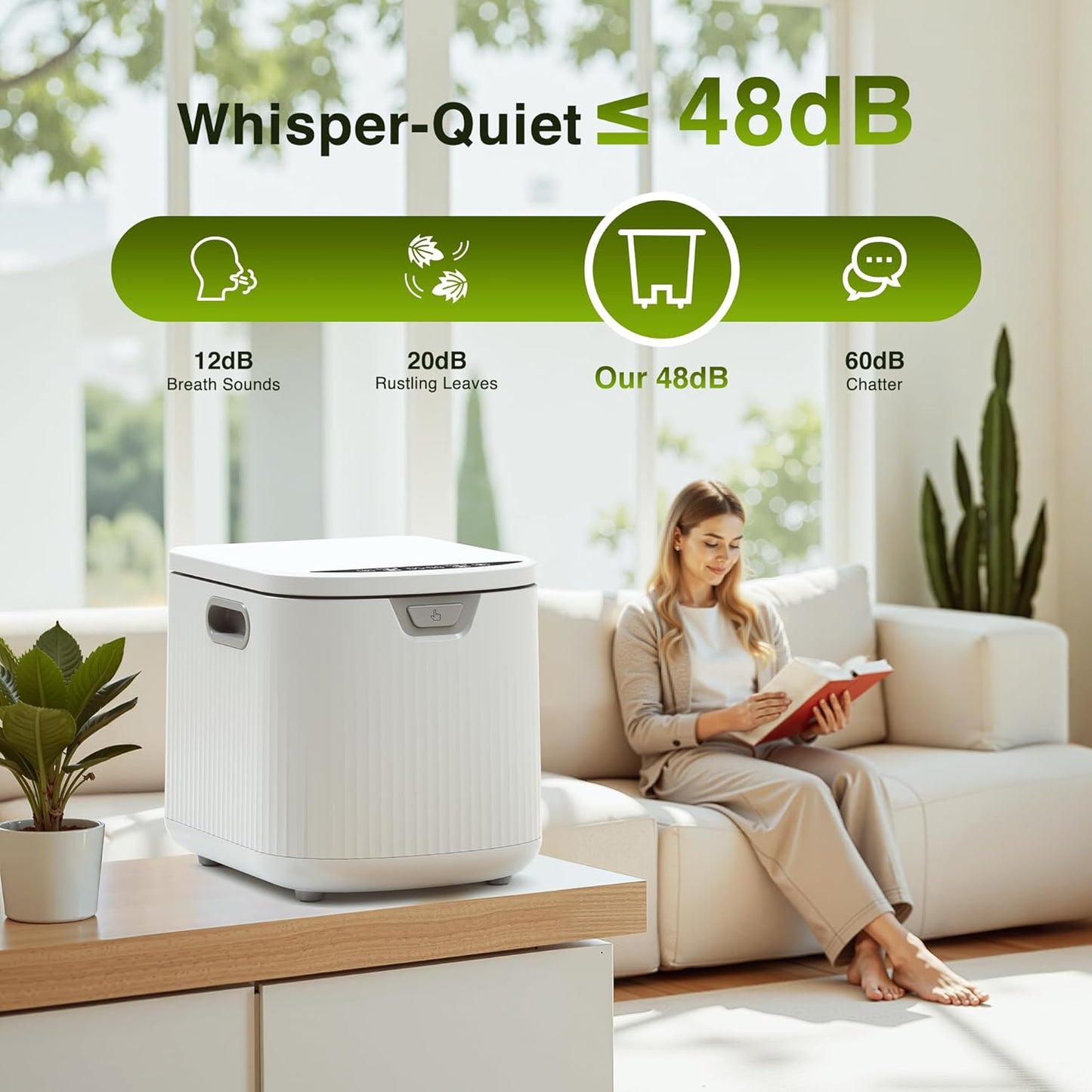 3.3L(Max) Electric Composter for Kitchen, Smart Countertop Compost Bin with Low Noise, Odorless, Auto Self-Cleaning, LED Display, Turns Food Waste to Fertilizer for Home