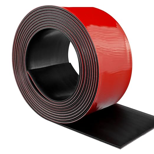 Neoprene Rubber Strips Self Adhesive Solid Rubber Sheets, Rolls & Strips for DIY Gaskets Crafts Pads Seals Warehouse Flooring Neoprene Sheet with Adhesive Backing (4" Wide x 1/5" Thick x 20' Long)