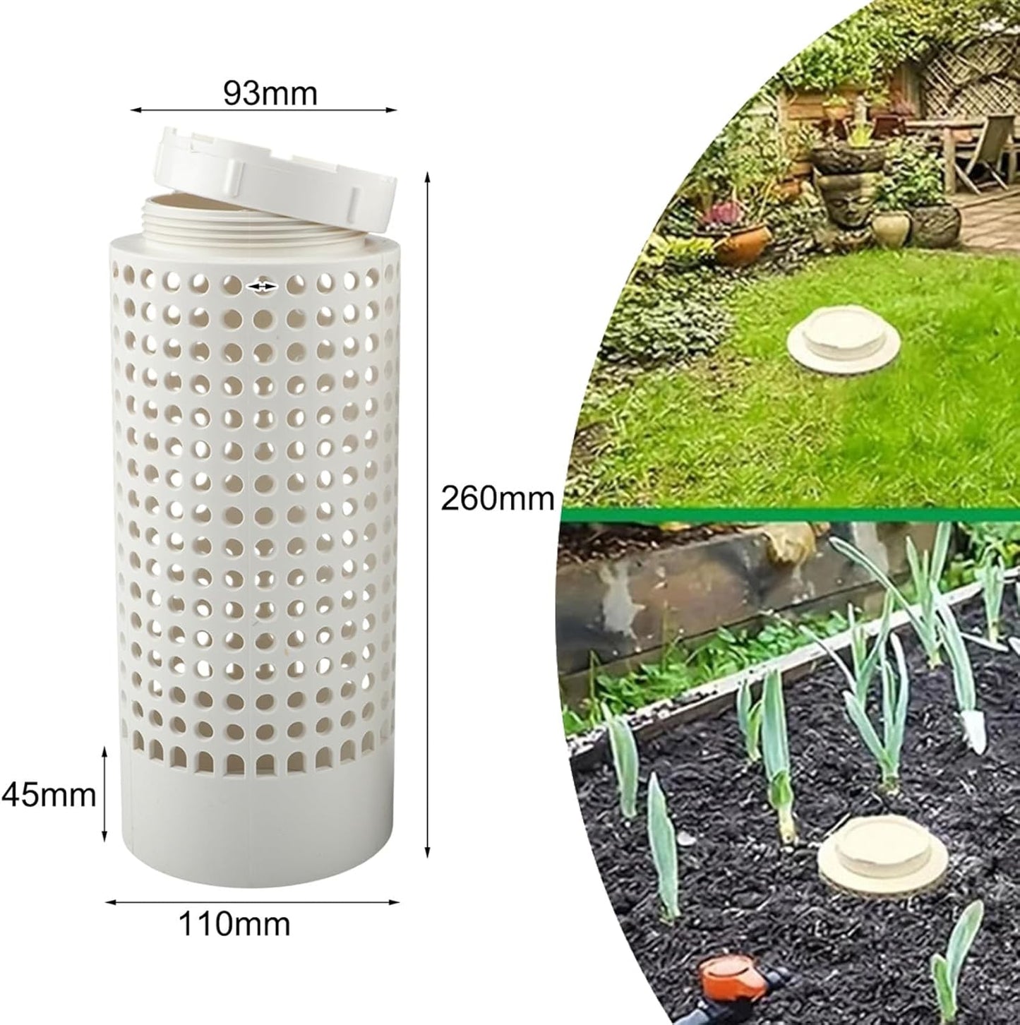 Inground Farm Composter, Outdoor Farm Compost Bin for Reducing Kitchen Food Waste, Raised Garden Beds and Yards, 12 x 6 x 6 inches, Sustainable Gardening Tool Worm Composter (3)