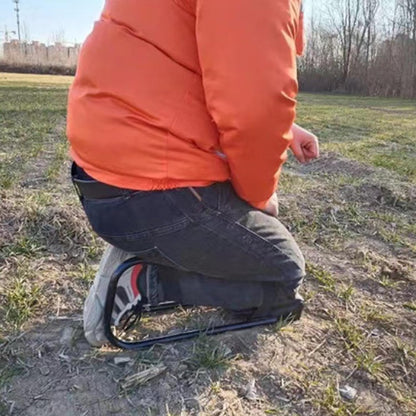 Knee Seat for Gardening, Kneeling Device for Gardening, Farm Work, Ankle Support, Durable Thick Kneeling Pad & Galvanized Steel, Strap on Kneeler Device for Garden (Black*2)