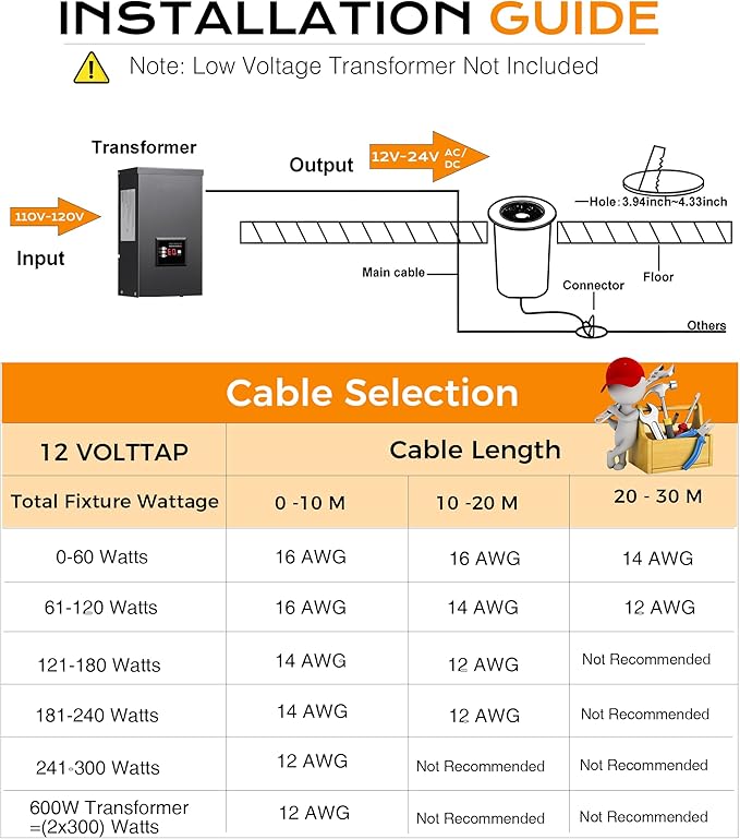 [6 Pack] CLOUDY BAY 9W LED Landscape Well Lights,2700K/3000K/3500K/4000K/5000K Selectable,Low Voltage 12V/24V Ground Lighting,Waterproof Outdoor In Ground Lights for Uplights,Transformer Excluded