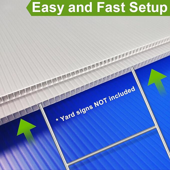 Gtongoko 25 Pack H Frame Yard Sign Stakes Metal, 16.5" x 7" Heavy Duty 9 Gauge Yard Sign Stands for Advertising Board, H Stakes for Custom Garage Sale Sign