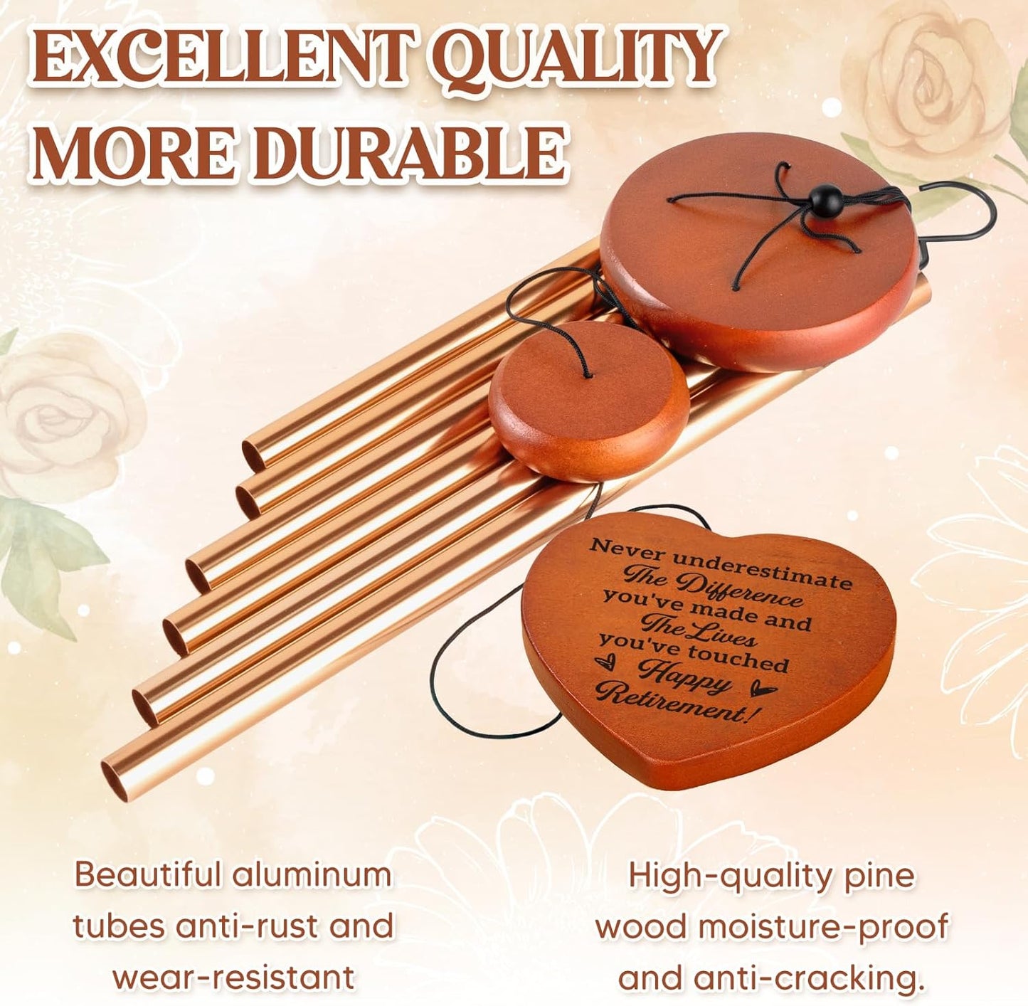 Retirement Gifts for Women, Retirement Gifts Wind Chime, 2025 Best Retirement Gifts for Women Men, Happy Retirement Gifts for Women Men Friends Teachers Nurse, Going Away Gifts Retirement Decorations