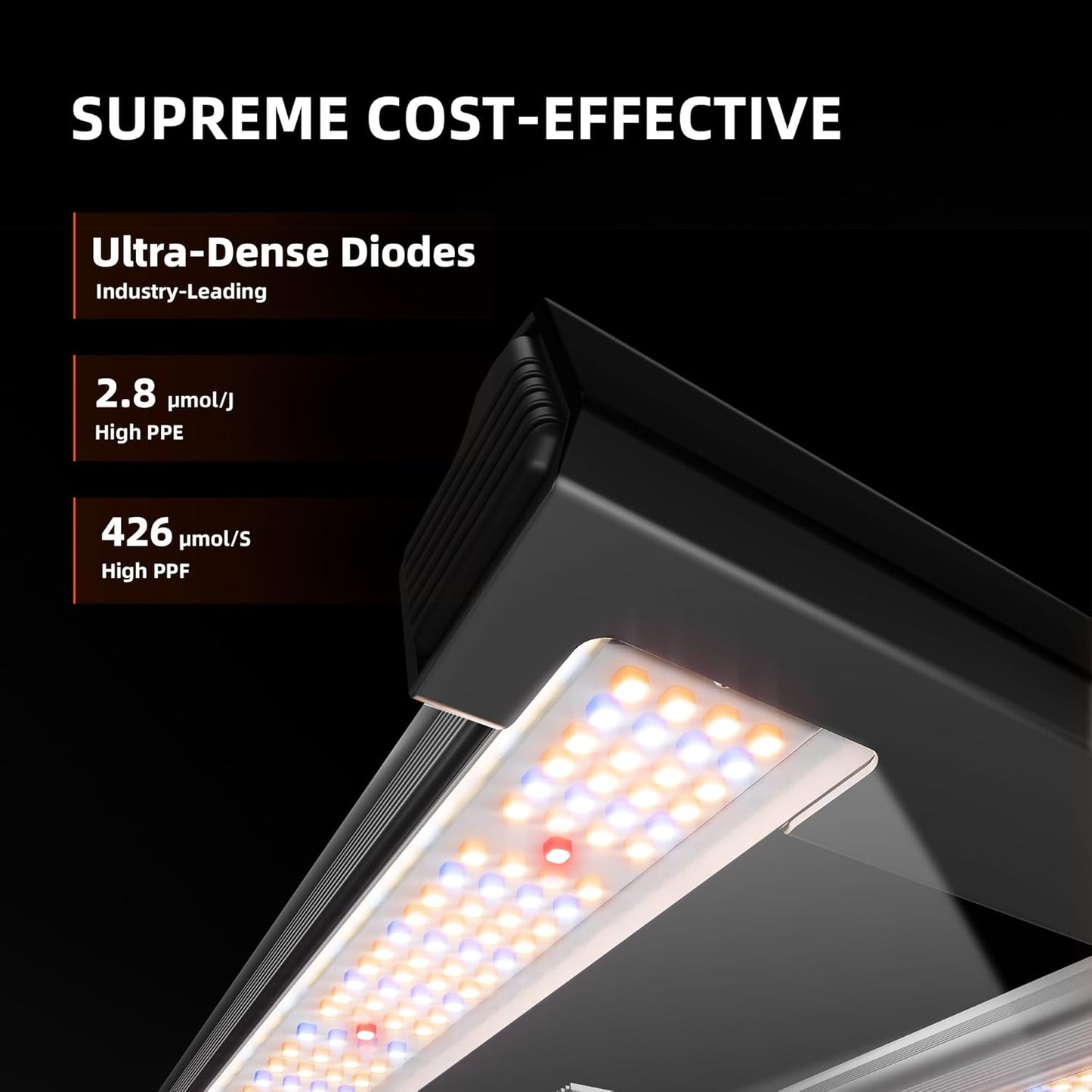 Spider Farmer G1500 Cost-Effective LED Grow Lights 150W, Upgraded Smart App Control, 2x2ft Coverage Full Spectrum Digital Screen Dimmable Bar Style Growing Lamp for Indoor Plants