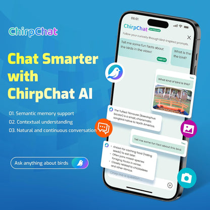 Smart Bird Feeder with Camera, Dual Seed Chambers & Spill Resistant, Solar-Powered HD Birdhouse with Camera Free AI Birds Species Recognition, Real-Time App Alerts – Ideal Gift for Bird Lovers, Blue