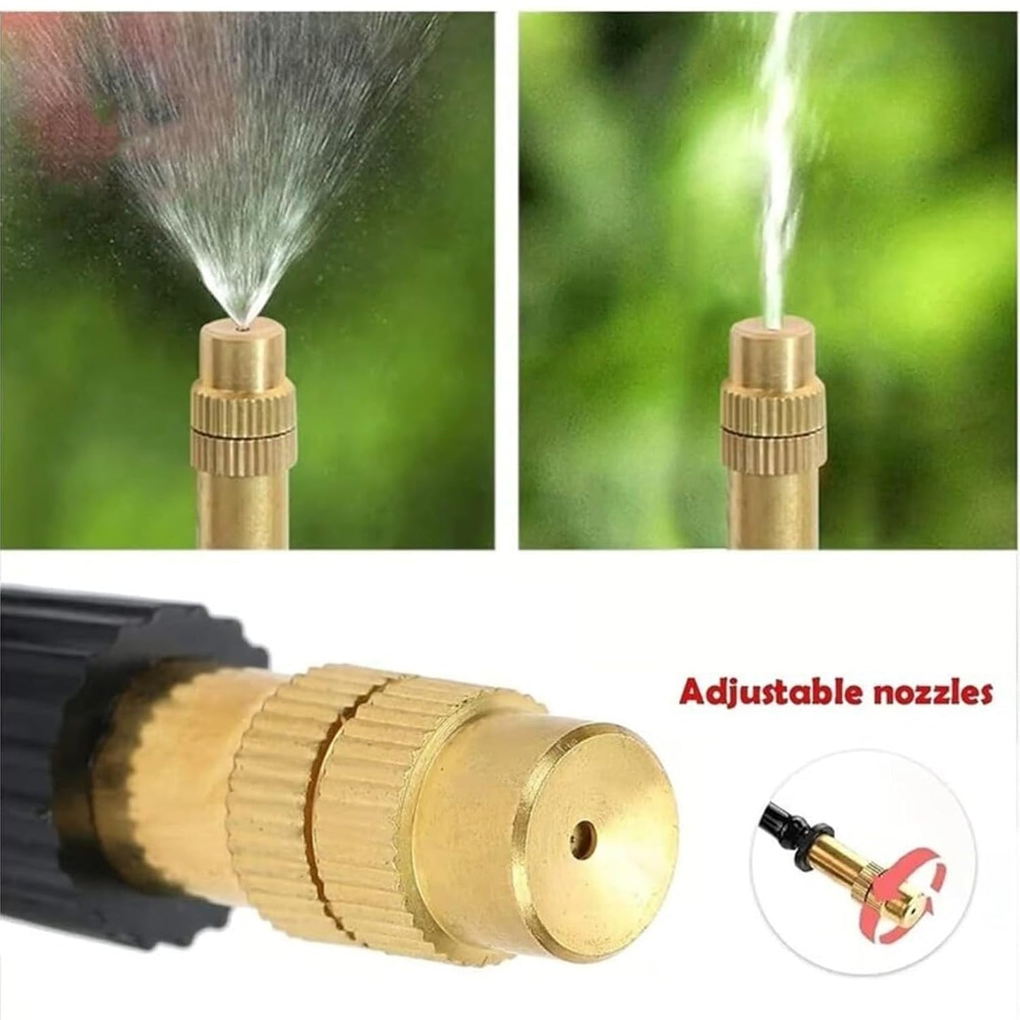 360° Curved Garden Automatic Irrigation System, 49.21Ft Bendable Garden Irrigation System, Adjustable Atomizing Copper Nozzle for Watering System for Garden Plants Lawn (49.2Ft Hose + 15 Nozzles)