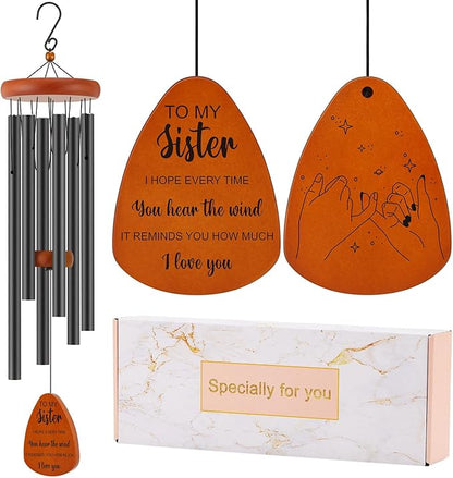 Sister Birthday Gifts, Sister Gifts for Birthday, Mothers Day, Thanksgiving, Christmas, 32 Inch Wind Chimes Gift for Home Decor