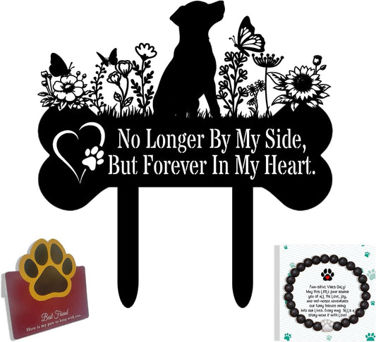 Pet Grave Markers Dog, Metal Pet Metal Memorial Garden Stake, Pets Waterproof Grave Stakes Plaque, Pet Headstone Garden Memorial Graves, Metal Dog Garden Decor 12"