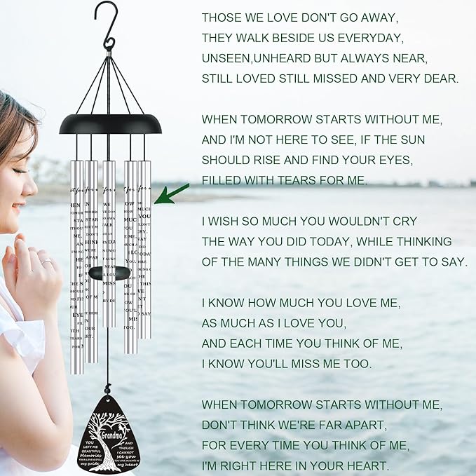 Sympathy Memorial Wind Chimes Bereavement Memorial Gifts for Loss of Grandma Sympathy Memorial Gifts for Loss of Loved One in Memory of Grandma