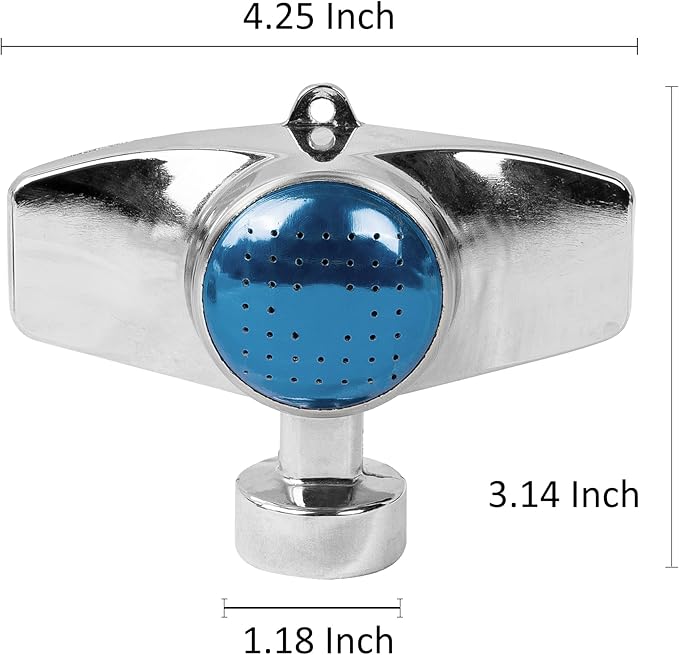 Hourleey 360 Degree Metal Spot Sprinkler, 2 Pack Circle Pattern Sprinkler with Gentle Water Flow for Small Area Yard Lawn Garden Watering, Coverage Up to 30FT (Blue)