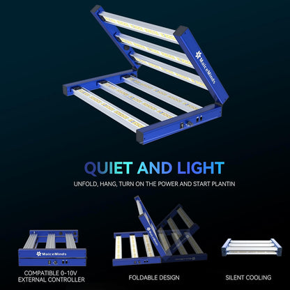 320W Led Grow Lights for Indoor Plants Full Spectrum Foldable and dimmable LED Grow Lights Daisy Chain 3x3/4x4ft Coverage Bar Style Growing Lamp for Indoor Plants