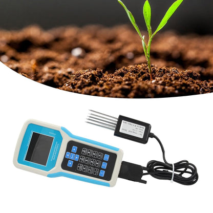 Soil Tester, 7-in-1 Soil pH Meter Kit with Moisture, Temperature, Conductivity, Nitrogen, Phosphorus and PH Test, LCD Display Soil Moisture Meter with Carry Box for Petrochemical, Agriculture, etc