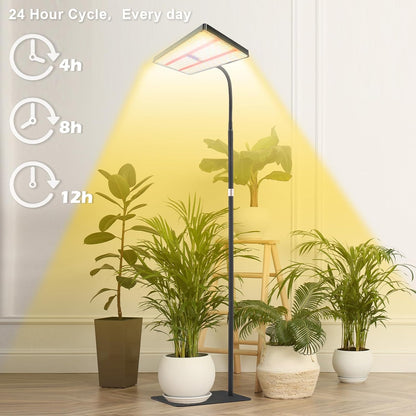 yadoker Grow Light for Indoor Plants,286 LEDs Full Spectrum Standing Plant Grow Light with 4H/8H/12H Timer,10-Level Brightness, 51" Adjustable,Flow Grow Lamp for Tall Large Indoor Plants