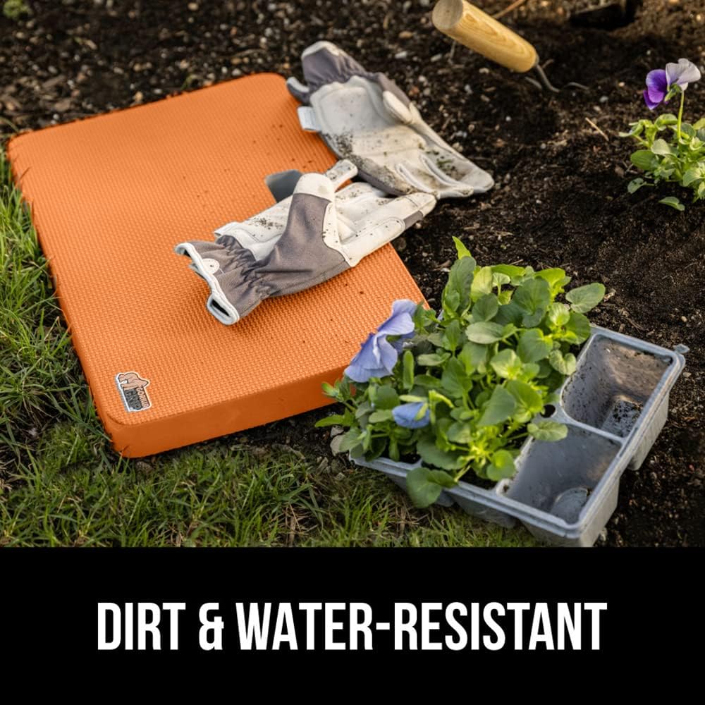 GORILLA GRIP Extra Thick Patent Pending Garden Kneeling Pad, 17.5 x 11 Inch Supportive Soft Foam Knee Cushioning, Gardening, Water Resistant, Bathing Baby, Working Supplies, Lightweight 2 Pack Orange