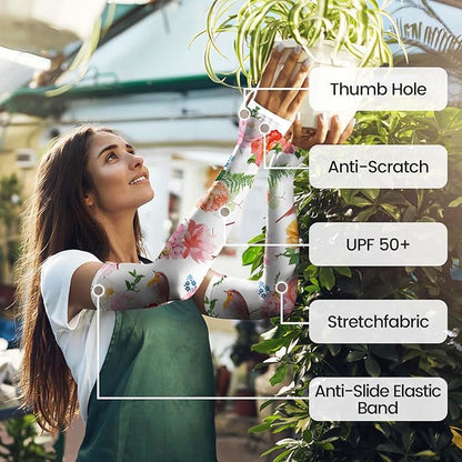 Gardening Sleeves Farm Sun Protection Arm Cooling Sleeves Thorn Proof Garden for Women Men with Thumb Hole