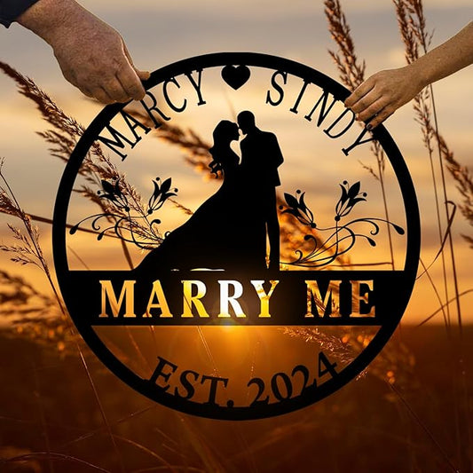 Personalized Wedding Gifts | Custom Metal Signs| Couples Gift for Her | Wedding Date Sign | Engagement Gift | Anniversary Gift | Bridal Shower Gift | Wedding Anniversary Gift | Metal Art