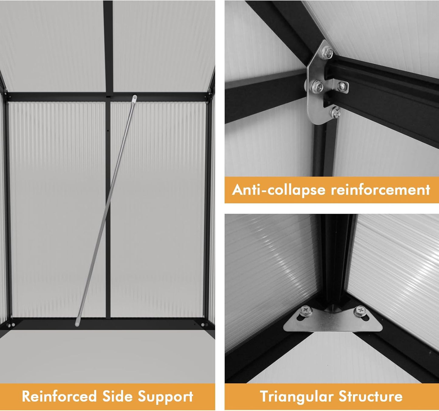 6×4FT Small Greenhouse, Walk in Green Houses for Outside and Garden Planting, Enhanced Aluminum Mini Greenhouse with Electronic Thermometers, Withstands Bad Weather to Protect Vegetable or Plants