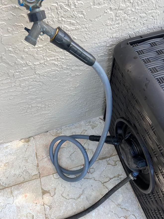 YOTOO Heavy Duty Hybrid Garden Lead in Water Hose 5/8-Inch by 5-Feet 150 PSI, Kink Resistant, All-Weather Flexible with Swivel Grip Handle and 3/4" GHT Solid Brass Fittings, Gray