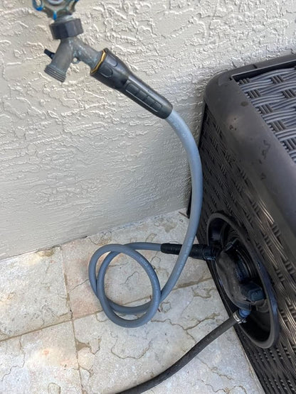 YOTOO Heavy Duty Hybrid Garden Lead in Water Hose 5/8-Inch by 5-Feet 150 PSI, Kink Resistant, All-Weather Flexible with Swivel Grip Handle and 3/4" GHT Solid Brass Fittings, Gray